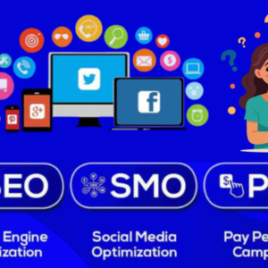 SEO, social media, and PPC advertising icons representing paid ads services