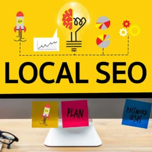 Local SEO ranking concept on a desktop monitor